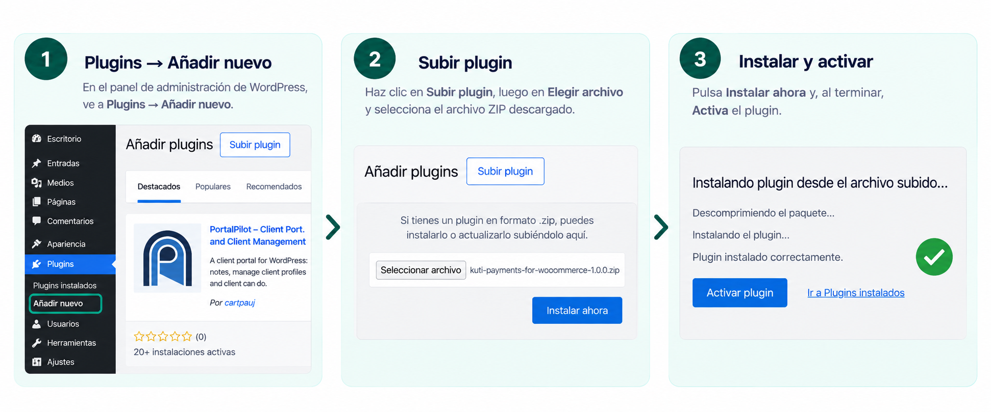 WordPress: Subir plugin KUTI